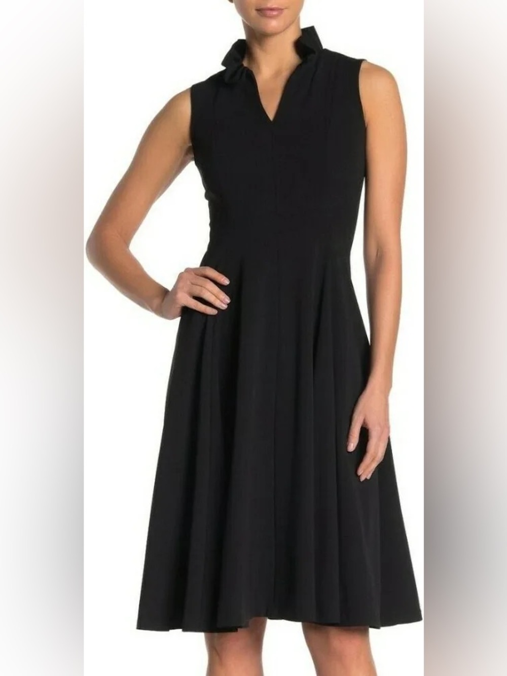 Calvin Klein Black Sleeveless Fit-and-Flare Dress